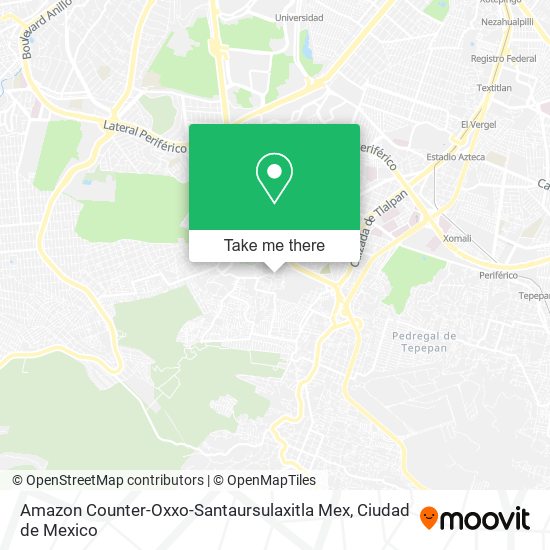 Mapa de Amazon Counter-Oxxo-Santaursulaxitla Mex