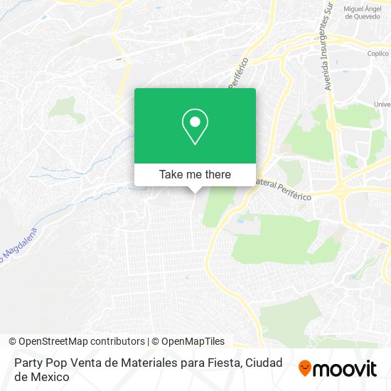 Mapa de Party Pop Venta de Materiales para Fiesta