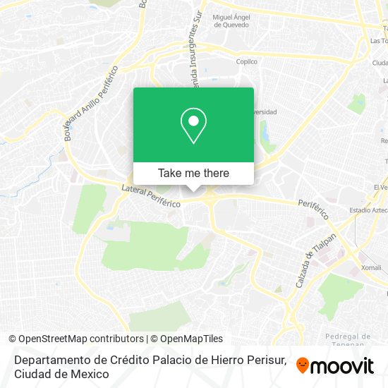 Mapa de Departamento de Crédito Palacio de Hierro Perisur