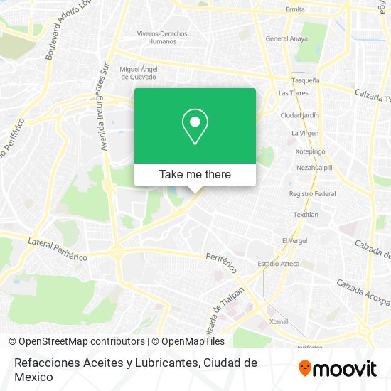 Mapa de Refacciones Aceites y Lubricantes