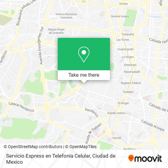 Mapa de Servicio Express en Telefonía Celular