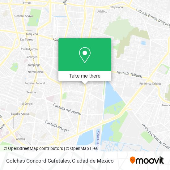 Colchas Concord Cafetales map