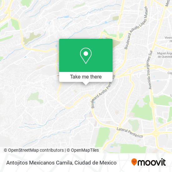 Antojitos Mexicanos Camila map