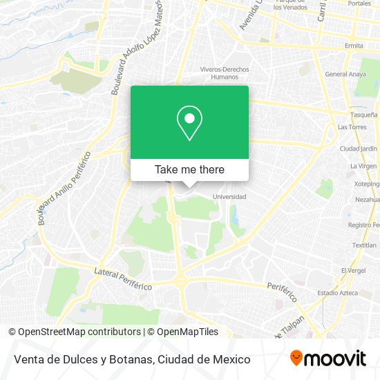 Mapa de Venta de Dulces y Botanas