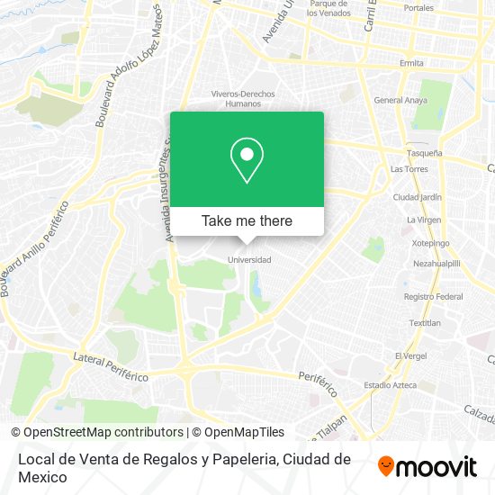 Local de Venta de Regalos y Papeleria map