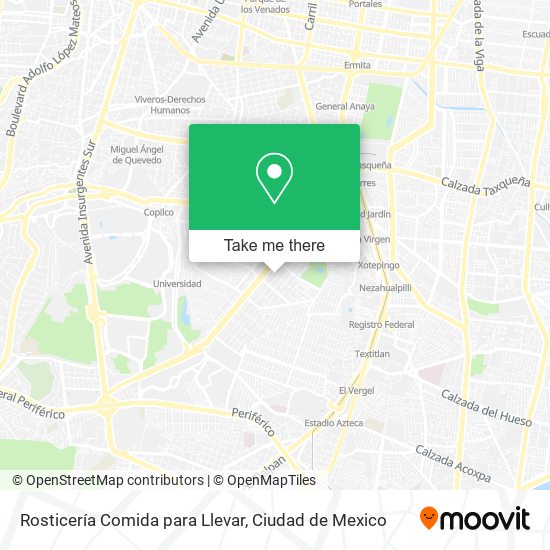 Mapa de Rosticería Comida para Llevar