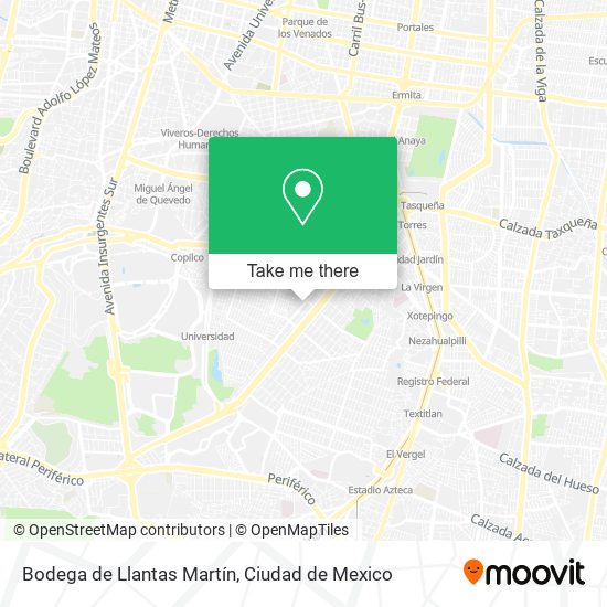 Mapa de Bodega de Llantas Martín