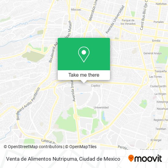 Venta de Alimentos Nutripuma map