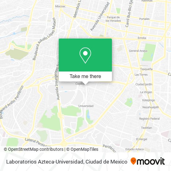 Laboratorios Azteca-Universidad map
