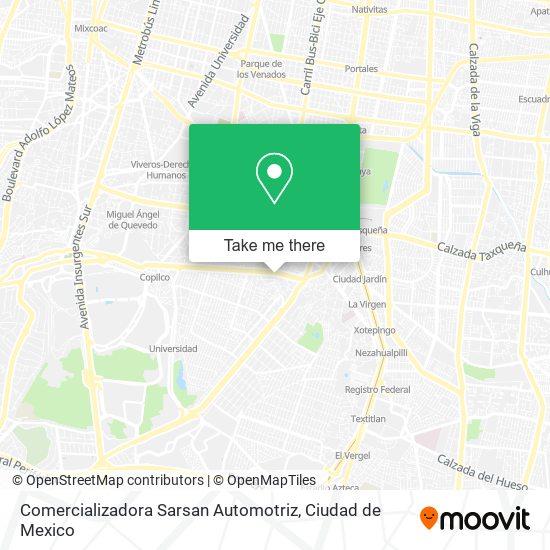 Comercializadora Sarsan Automotriz map