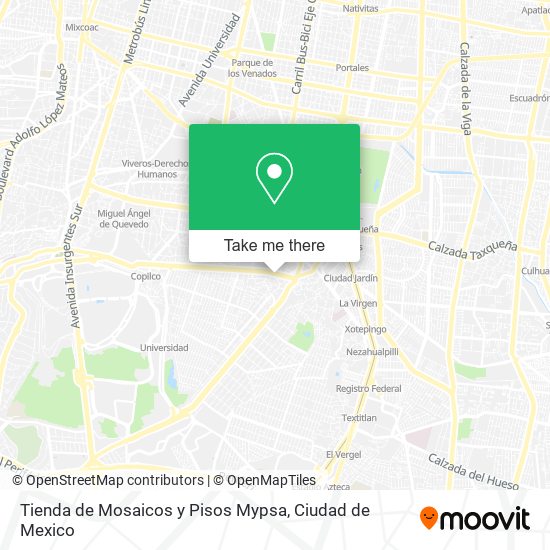 Mapa de Tienda de Mosaicos y Pisos Mypsa