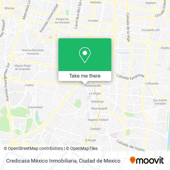Mapa de Credicasa México Inmobiliaria