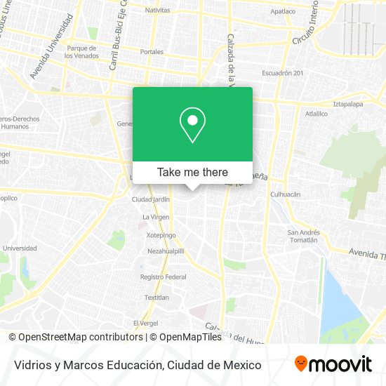 Vidrios y Marcos Educación map