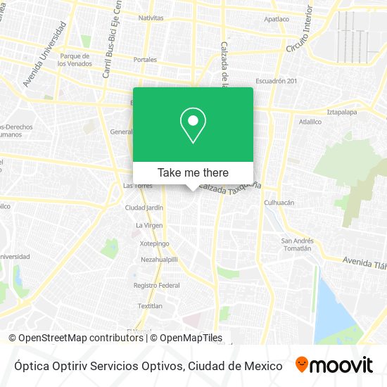 Mapa de Óptica Optiriv Servicios Optivos