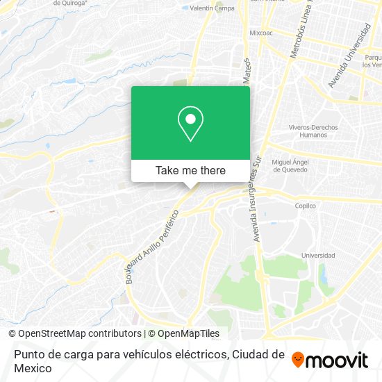 Punto de carga para vehículos eléctricos map