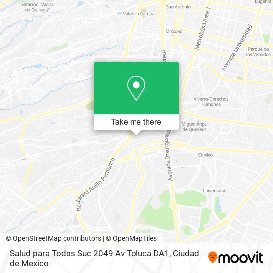 Salud para Todos Suc 2049 Av Toluca DA1 map