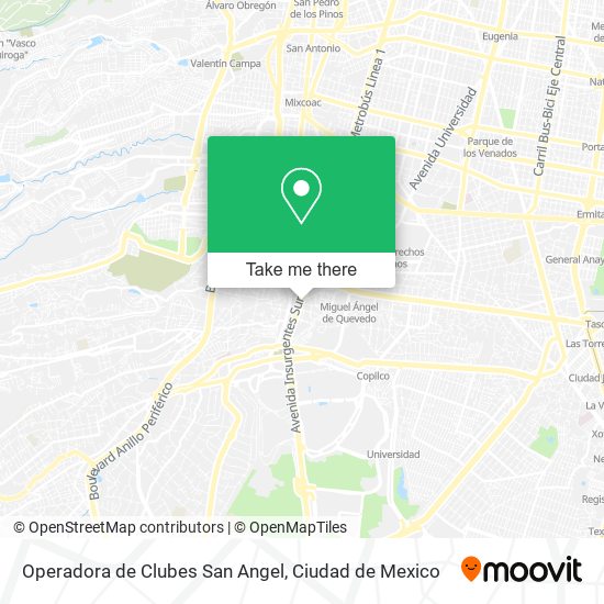 Operadora de Clubes San Angel map