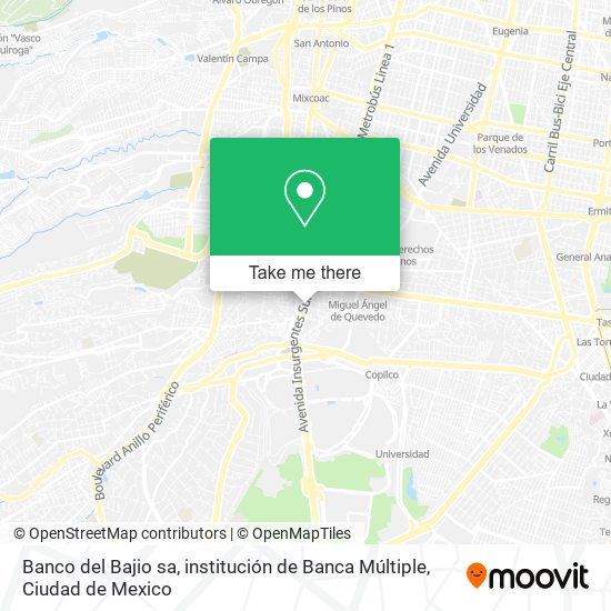 Banco del Bajio sa, institución de Banca Múltiple map