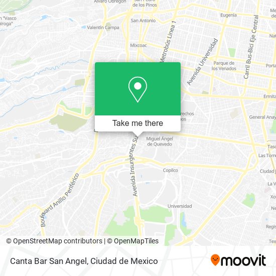 Canta Bar San Angel map