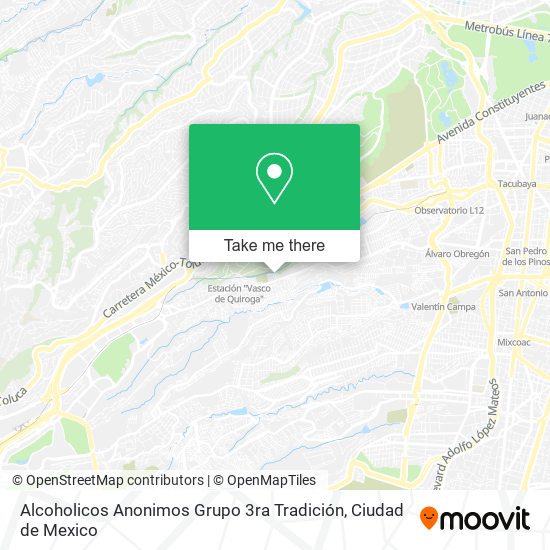 Mapa de Alcoholicos Anonimos Grupo 3ra Tradición