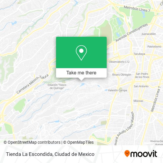 Mapa de Tienda La Escondida