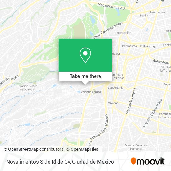 Mapa de Novalimentos S de Rl de Cv