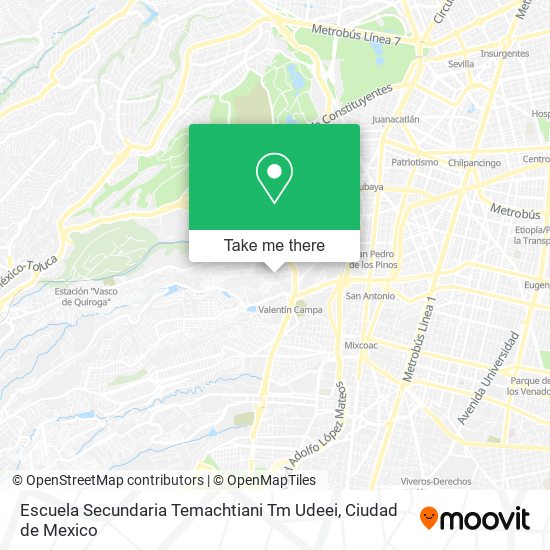 Mapa de Escuela Secundaria Temachtiani Tm Udeei