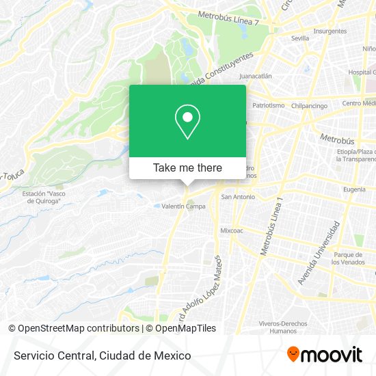 Servicio Central map
