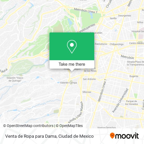 Venta de Ropa para Dama map