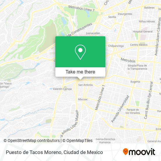 Puesto de Tacos Moreno map