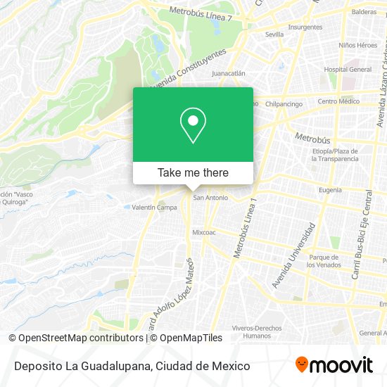 Deposito La Guadalupana map