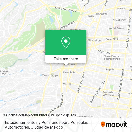 Mapa de Estacionamientos y Pensiones para Vehículos Automotores