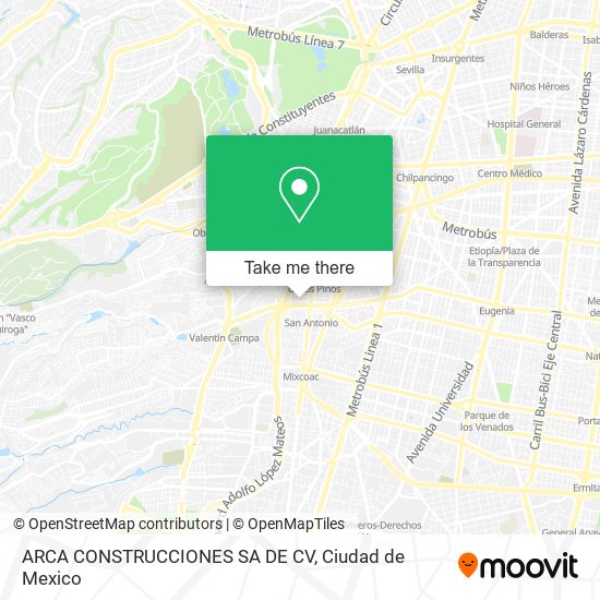 ARCA CONSTRUCCIONES SA DE CV map