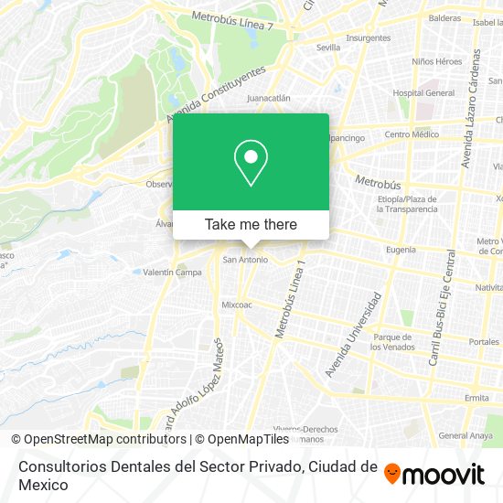 Consultorios Dentales del Sector Privado map