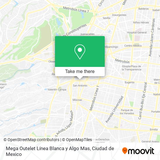 Mega Outelet Línea Blanca y Algo Mas map