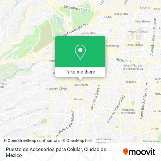 Mapa de Puesto de Accesorios para Celular