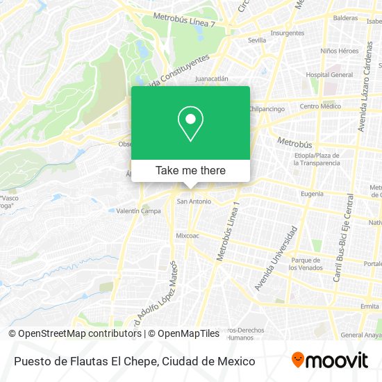 Mapa de Puesto de Flautas El Chepe