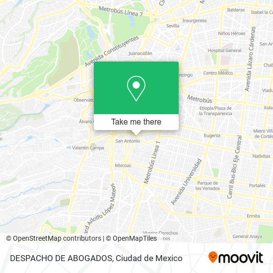 Mapa de DESPACHO DE ABOGADOS