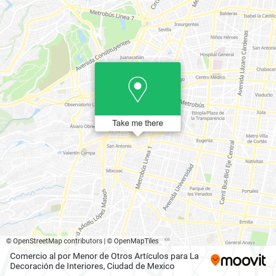 Comercio al por Menor de Otros Artículos para La Decoración de Interiores map