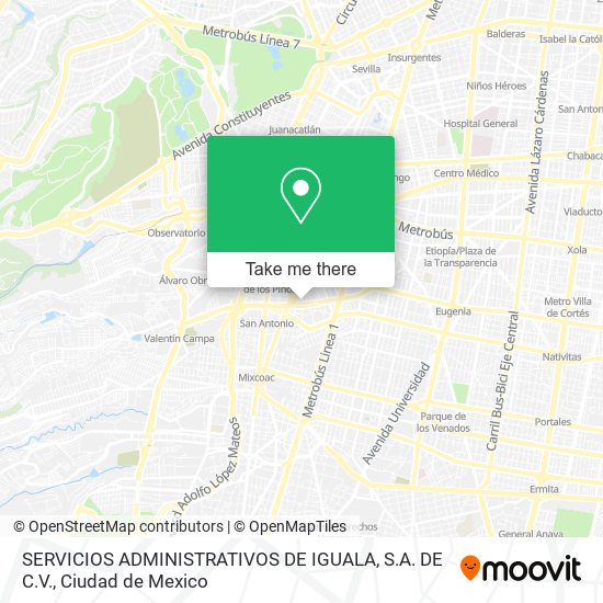 Mapa de SERVICIOS ADMINISTRATIVOS DE IGUALA, S.A. DE C.V.