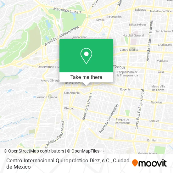 Centro Internacional Quiropráctico Diez, s.C. map
