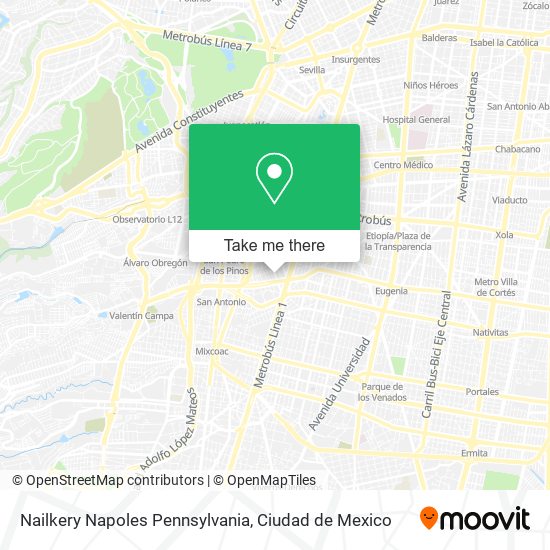 Mapa de Nailkery Napoles Pennsylvania