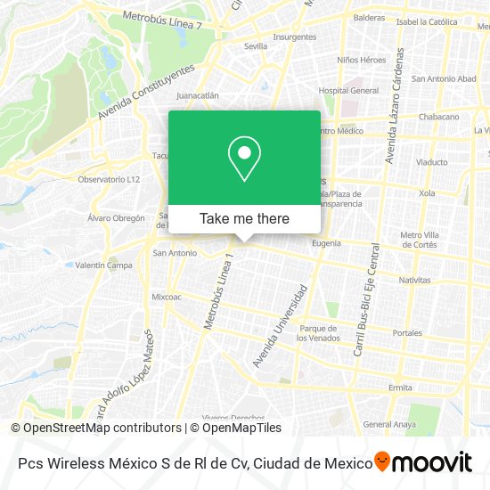 Mapa de Pcs Wireless México S de Rl de Cv
