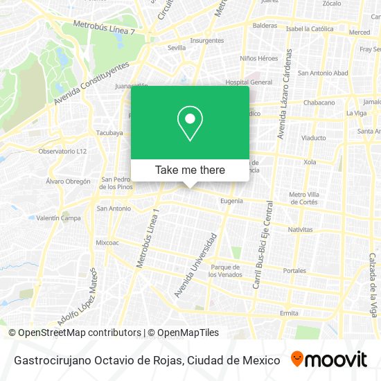 Mapa de Gastrocirujano Octavio de Rojas