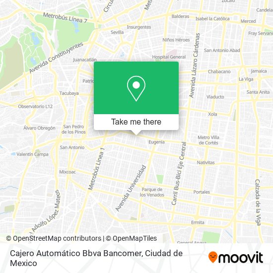 Mapa de Cajero Automático Bbva Bancomer