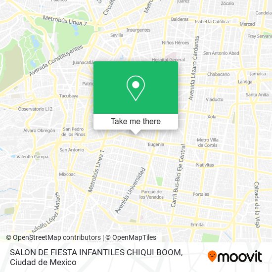 Mapa de SALON DE FIESTA INFANTILES CHIQUI BOOM