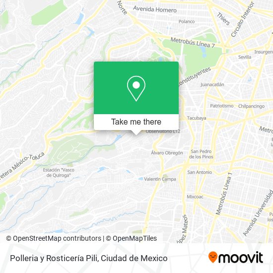 Mapa de Polleria y Rosticería Pili