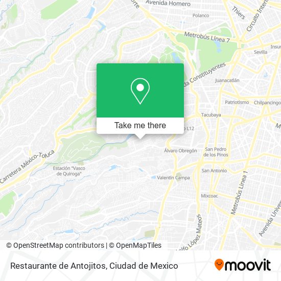 Mapa de Restaurante de Antojitos