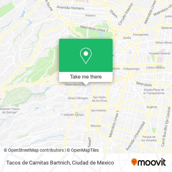 Tacos de Carnitas Bartnich map