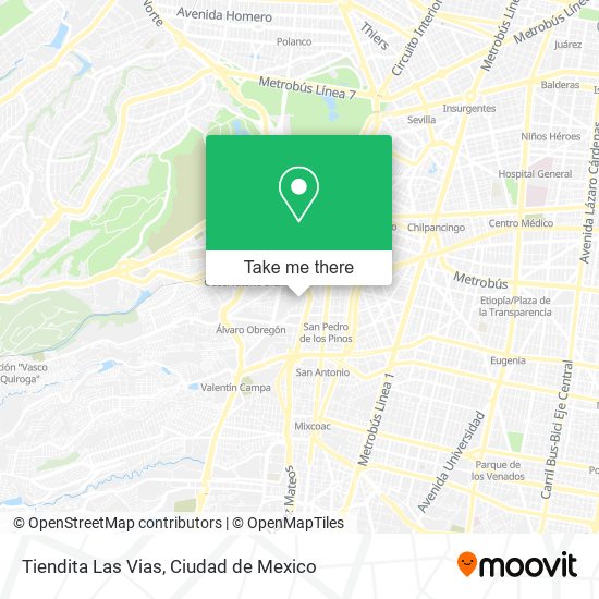 Mapa de Tiendita Las Vias